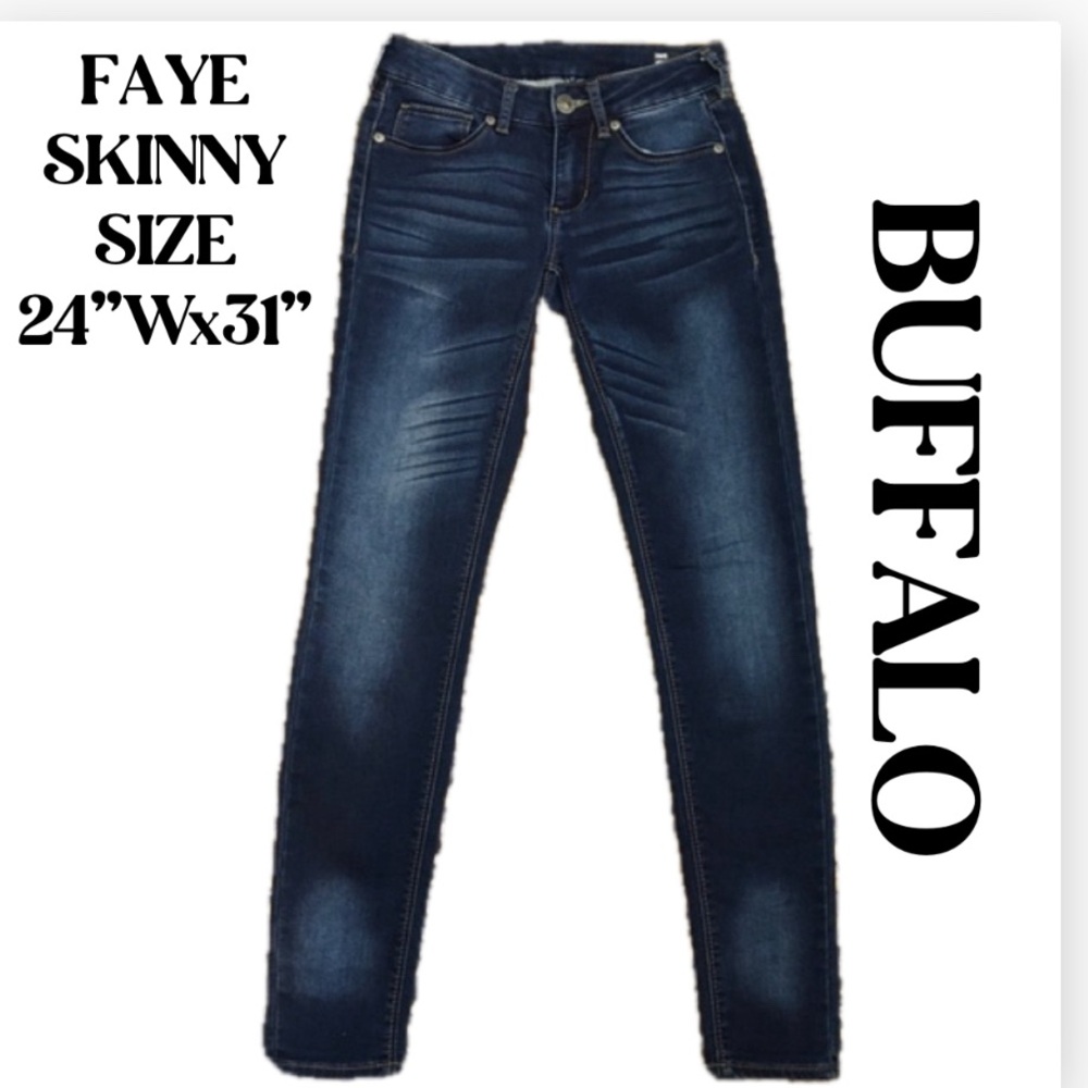 BUFFALO BY DAVID BITTON NWOT FAYE SKINNY JEANS SIZE 24”Wx31”l